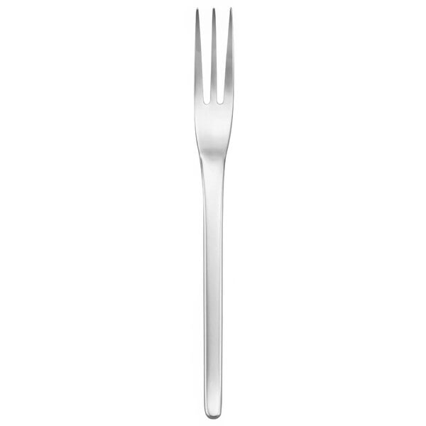 A Oneida Apex stainless steel cocktail fork with a silver handle.