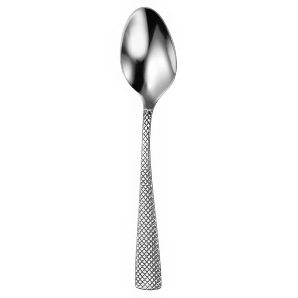 A Oneida Jade stainless steel teaspoon with a textured handle.