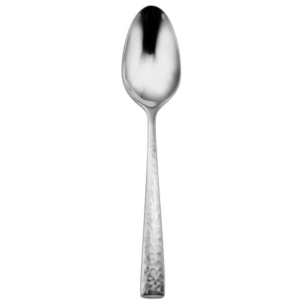 A Oneida Cabria stainless steel oval bowl spoon with a silver handle.