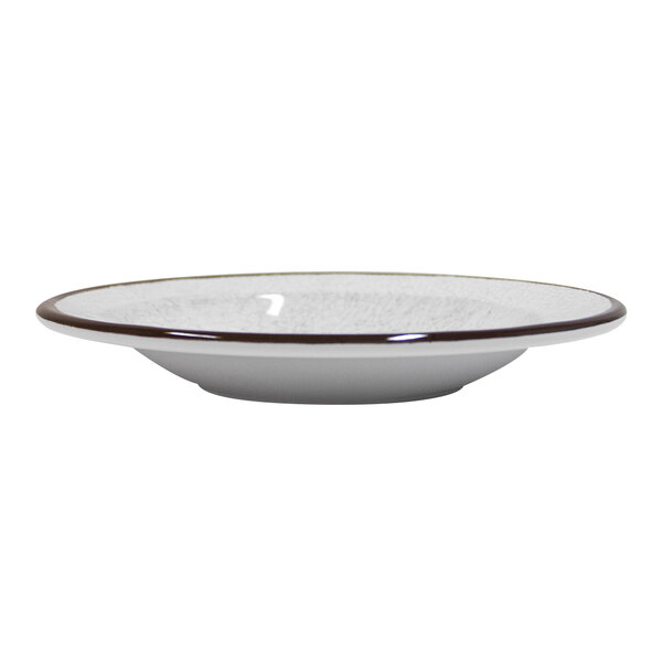 A white melamine bowl with a crackle rim.