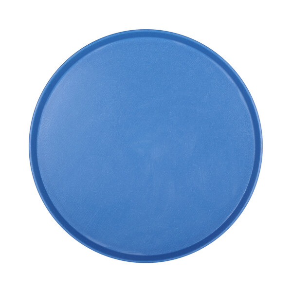 A blue round plastic lid for a Bento box.