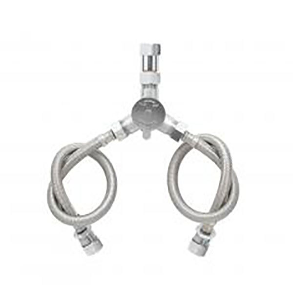 T&S 01932140 Mixing Valve with 18" Flex Hoses and 1/2" NPSM Male Inlets