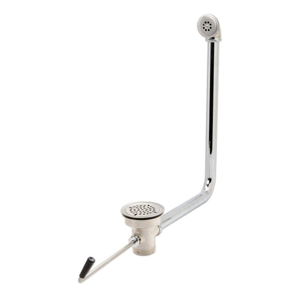 A T&S rotary waste valve with a short metal twist handle.