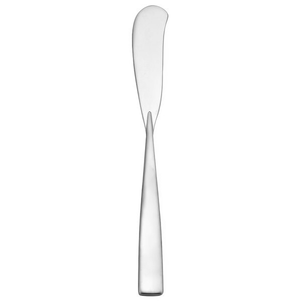 A Oneida Stiletto stainless steel butter spreader.