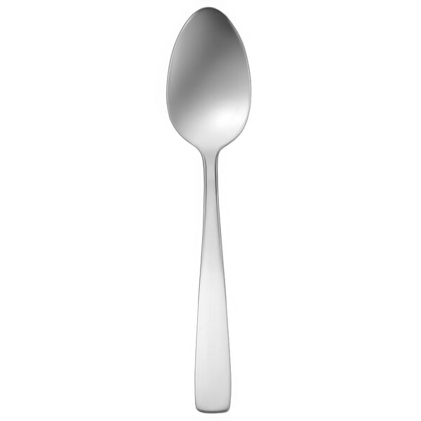 A Oneida Rio stainless steel teaspoon with a silver handle.