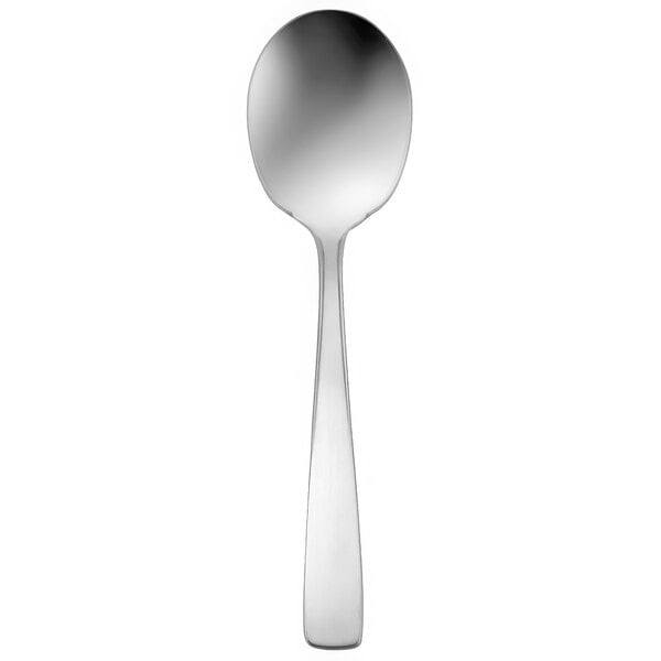 A Oneida Rio stainless steel sugar spoon.