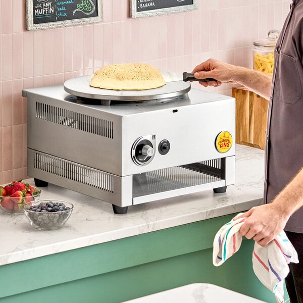 Carnival King GCM16LP 16" Liquid Propane Steel Crepe Maker- 22,000 BTU