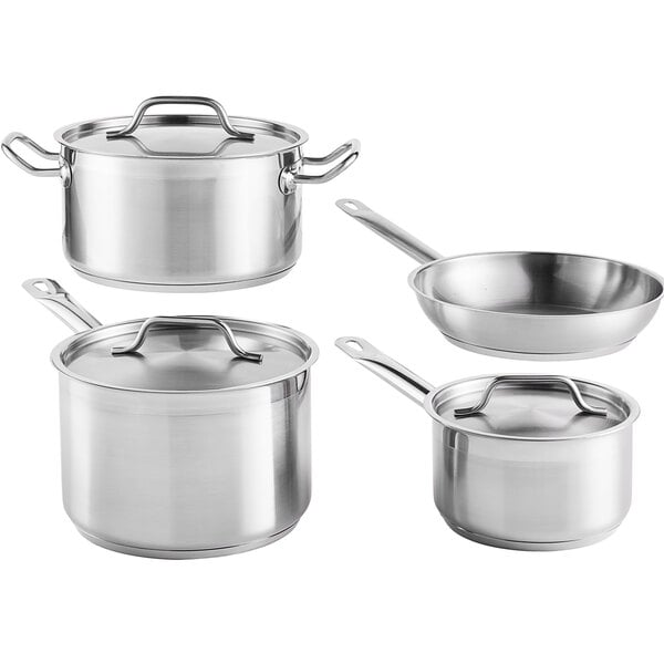 Saucepan Set Non Stick 7 Piece Cookware with Frying Pans Lids Gas Induction  Hob