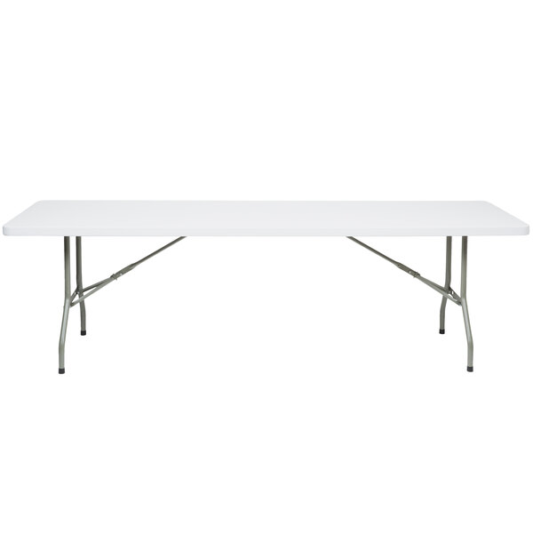 Lancaster Table Seating 30 X 96 Granite White Heavy Duty Blow Molded Plastic Folding With 8 Chairs