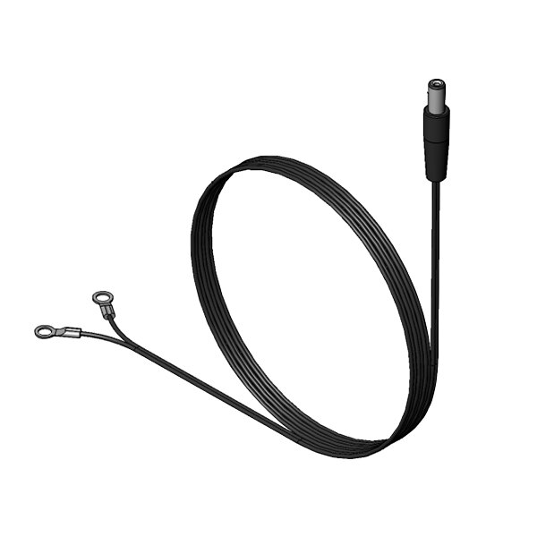 A black T&S hardwire transformer cable with a silver metal hook on the end.