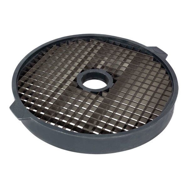 A black circular Sammic FMC-14D dicing grid with a grid pattern.