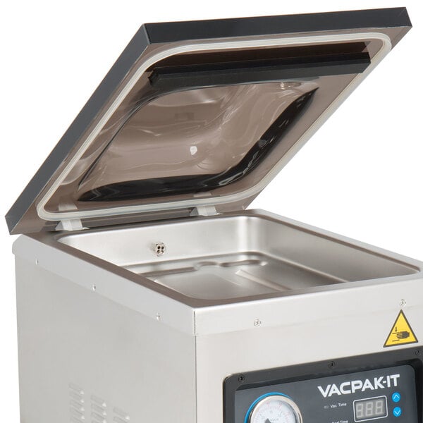 A VacPak-It lid gasket strip installed on a vacuum packaging machine.