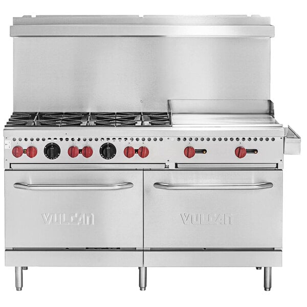 Vulcan SX60F 60 6-Burner Gas Range w/ 24 Griddle, 2 Ovens