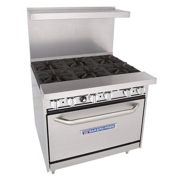 Bakers Pride 36BP6BC30 Restaurant Series Liquid Propane 6 Burner Range with 30" Convection