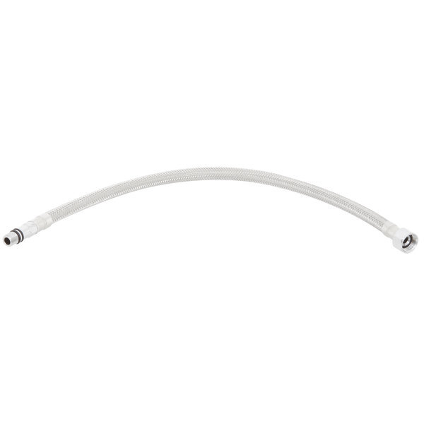 A white flexible hose with white connectors.