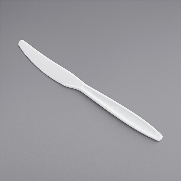 Visions White Heavy Weight Plastic Knife - Case of 1000