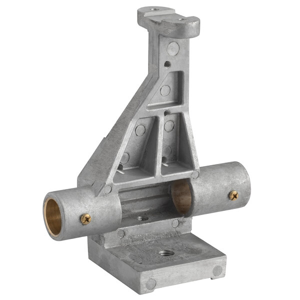 An Avantco metal upper tow bracket with two holes.