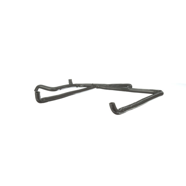 A black wire with a pair of metal hooks on the ends.