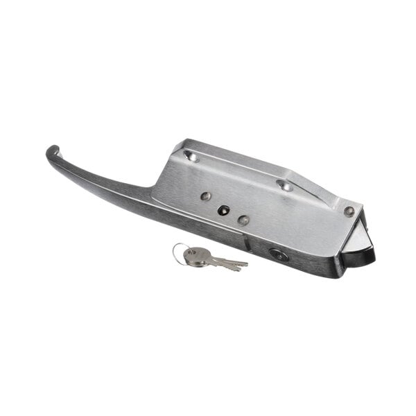 A Carroll Cooler metal door lock with keys.