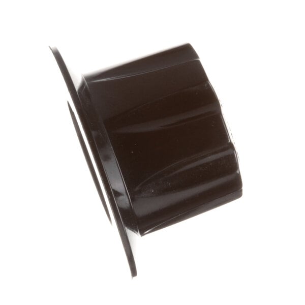 A close-up of a black plastic Wisco Industries knob.