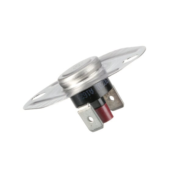 An American Dryer Hi Limit Sw, a small metal thermostat with a red button.