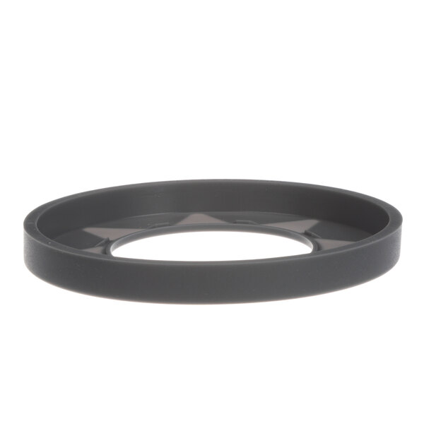 A black rubber ring with a hole in it.