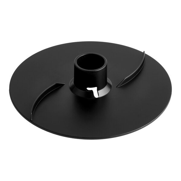 A black circular ejector component with a central cylindrical opening and two curved raised edges, designed for use with Hobart equipment.