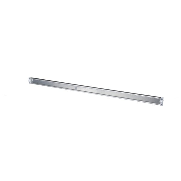 A long metal bar with holes on a white background.