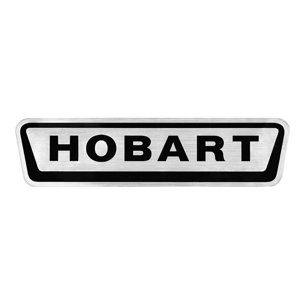 A black and white Hobart decal.