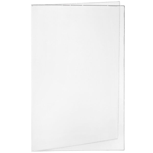 A white rectangular object with a clear cover on a white background.
