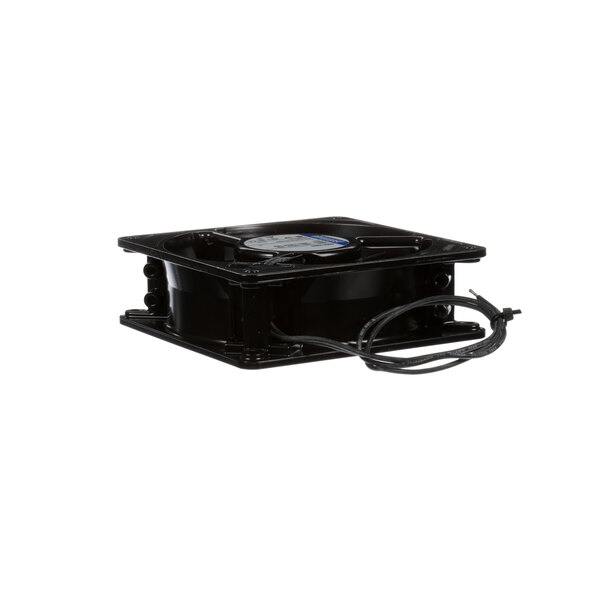 A black square Servolift fan motor with wires.