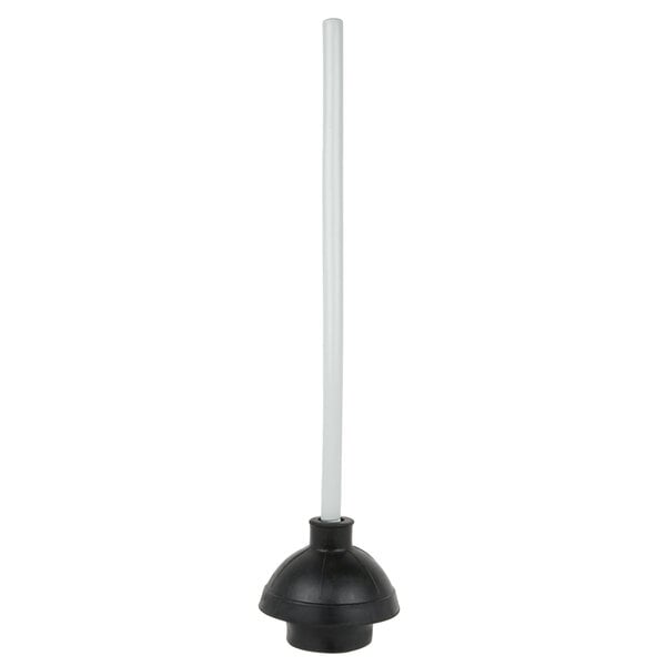 plunger with white handle and black base