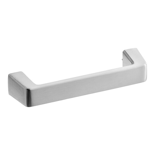 A stainless steel Amana door handle.