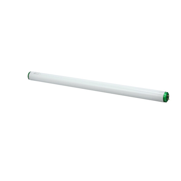 A long white fluorescent tube with green trim on the end.