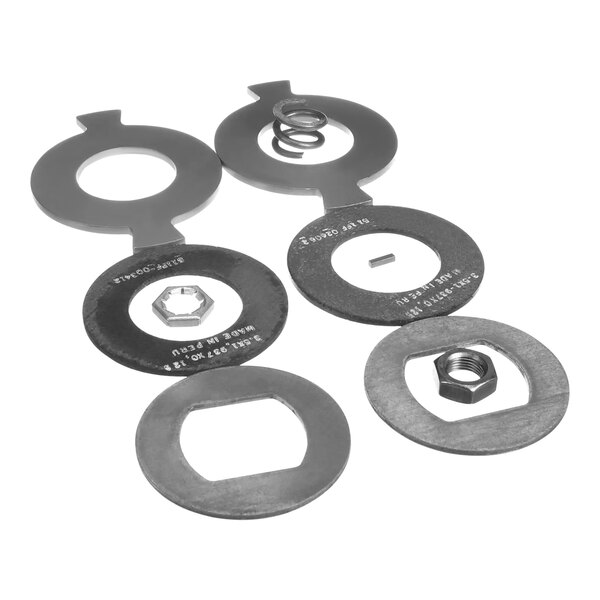 A group of Hobart brake disc kits on a table.