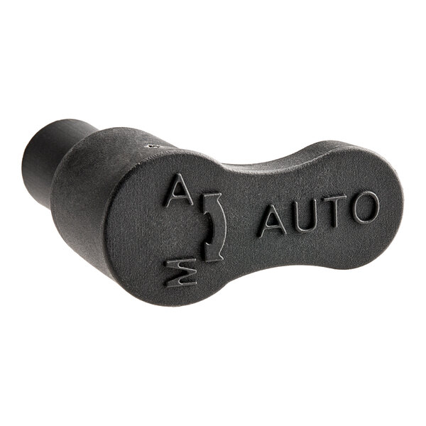 A black plastic Hobart knob with the word "auto" on it.