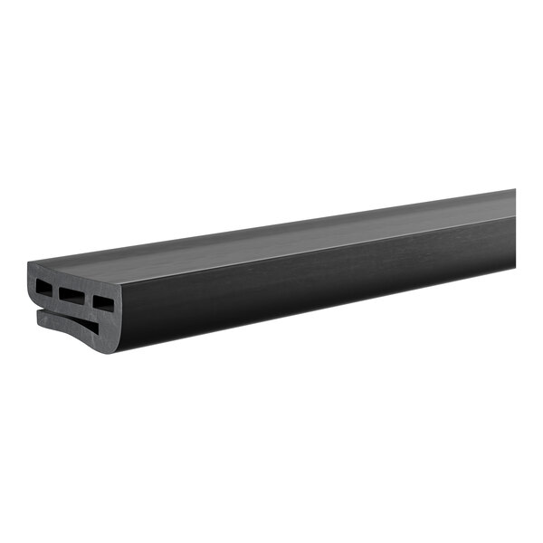 A black, rectangular rubber-like strip with hollow channels running through its length, shown in a perspective view.
