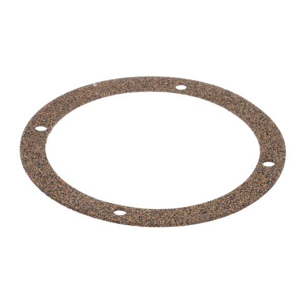 A brown circular gasket with holes.