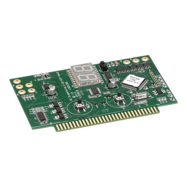A green circuit board with a micro chip.