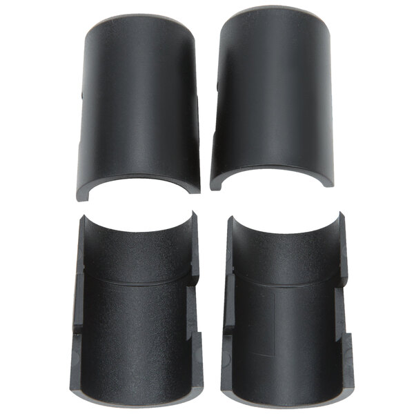 A black plastic Metroseal 3 post for Metro wall mount shelving.
