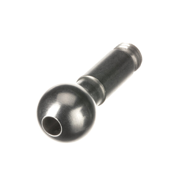 A metal ball with a hole in the center.