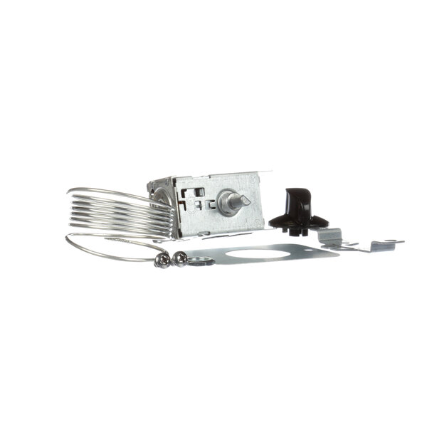 A close-up of a Criotec thermostat with a wire attached.