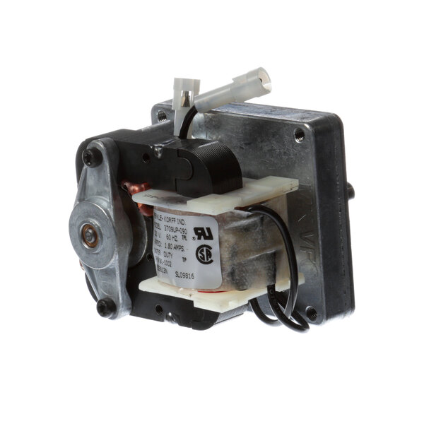 An American Dish Service Chem Pump Motor with a wire attached to it.