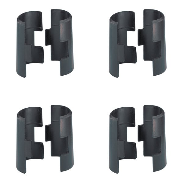 A set of four Metro 9985 Super Black split sleeves used for shelving assembly.