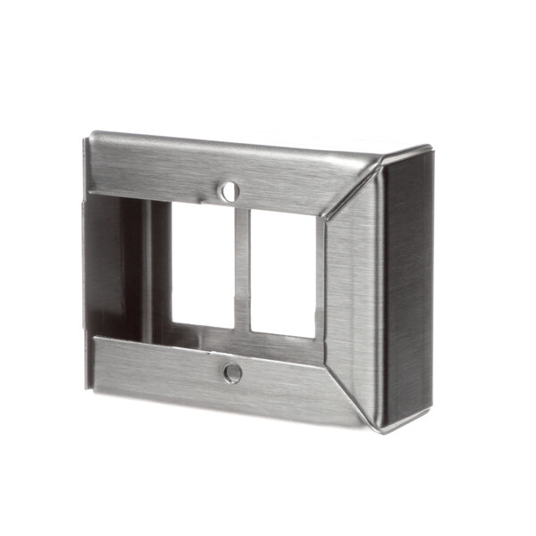 A stainless steel US Range switch extension with two holes.