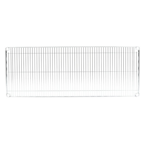 A close-up of a metal grid with metal rods.