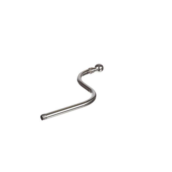 A curved metal pipe with a ball on the end.
