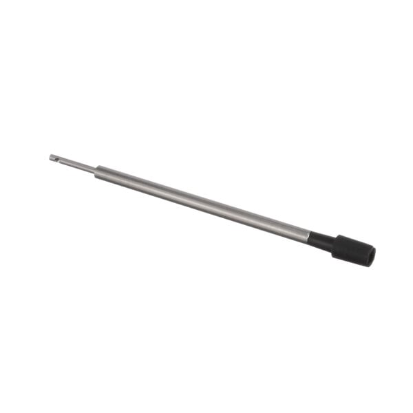 A long metal rod with a black tip.
