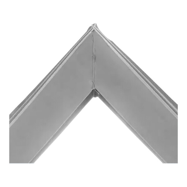 A silver metal square corner of a SureShot Solutions magnetic door gasket.