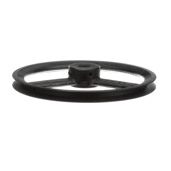 A black plastic Bettcher pulley wheel.